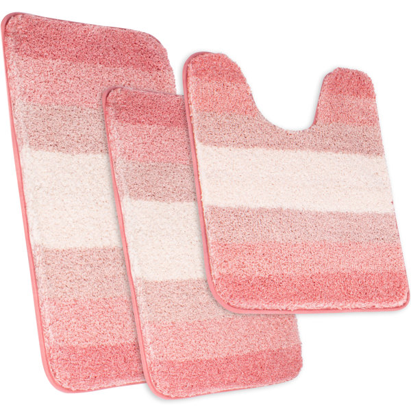 Highland Dunes Murri Ombre Bath Rug Set, Non Slip Bath Mat for Bathroom Water Absorbent Soft